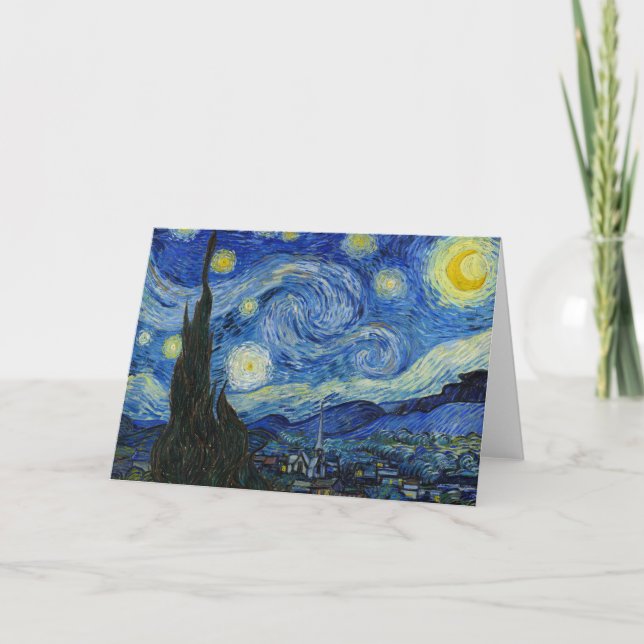 Stjärnnatten, 1889 av Vincent van Gogh Kort (Framsida)
