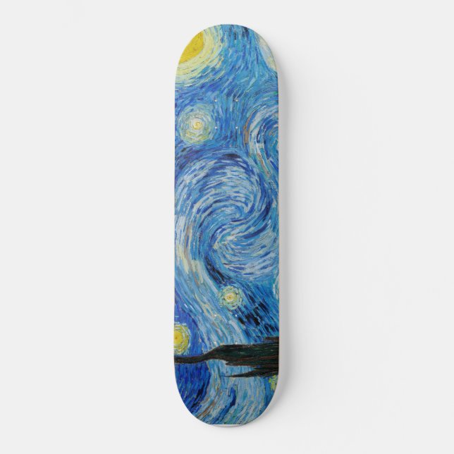 Stjärnnatten (1889) av Vincent Van Gogh Mini Skateboard Bräda 18,5 Cm (Framsida)