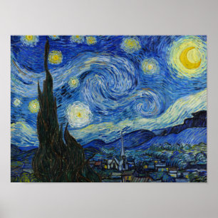 Stjärnnatten, 1889 av Vincent van Gogh Poster