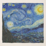 Stjärnnatten, 1889 av Vincent van Gogh Sjal<br><div class="desc">Stjärnnatten,  1889 av Vincent van Gogh. Det skildrar den uppfattning som kommer från det öster-vända fönstret om hans asylrum på Saint-Rémy-de-Provence,  precis före soluppgången,  med tillägg av en imaginär by.</div>