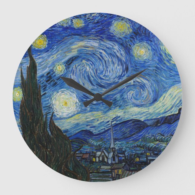 Stjärnnatten, 1889 av Vincent van Gogh Stor Klocka (Framsida)