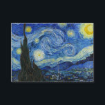 Stjärnnatten, 1889 av Vincent van Gogh Visitkort<br><div class="desc">Stjärnnatten,  1889 av Vincent van Gogh. Det skildrar den uppfattning som kommer från det öster-vända fönstret om hans asylrum på Saint-Rémy-de-Provence,  precis före soluppgången,  med tillägg av en imaginär by.</div>