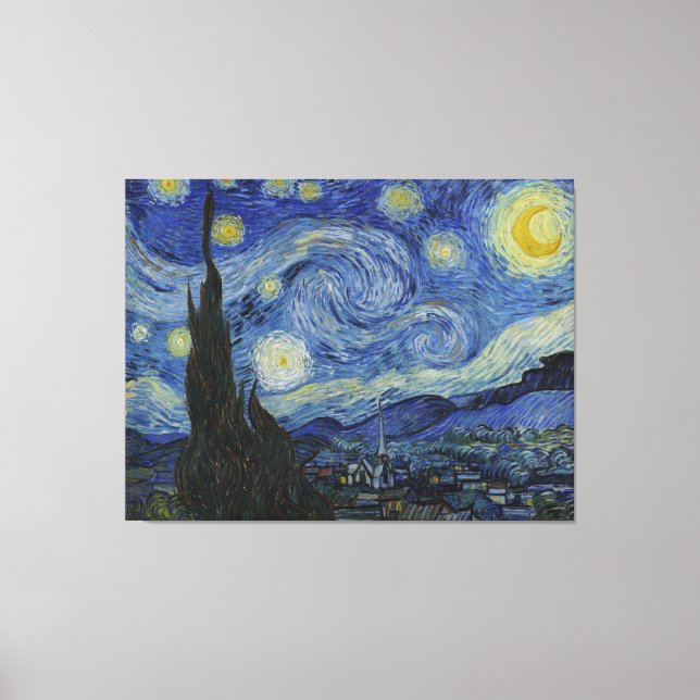 Stjärnnatten - Van Gogh (1888) Canvastryck (Framsida)