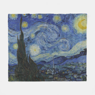 Stjärnnatten (Vincent van Gogh) (Berömd Art) Fleecefilt