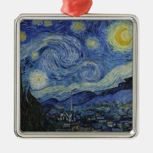 Stjärnnatten (Vincent van Gogh) (Berömd Art) Julgransprydnad Metall