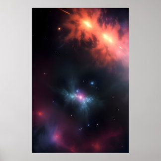 Stjärnnebulosa Kosmiskt Sken Poster