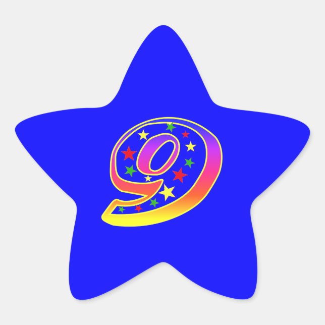 Stjärnnummer 9:e Födelsedagsfesten - etikett (Framsida)