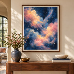Stjärnnursery i Pastell Konsttryck Poster