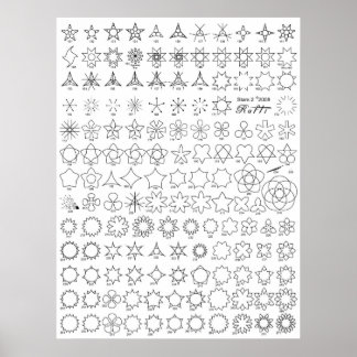 Stjärnor 2 Tattoo Flash Poster