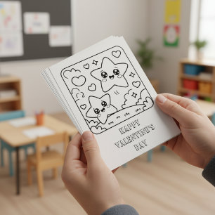 Stjärnor Alla hjärtans dag-färgning för studenter Vykort
