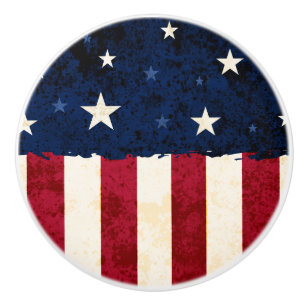 Stjärnor & Americana patriotisk stilUSA flagga f Knopp