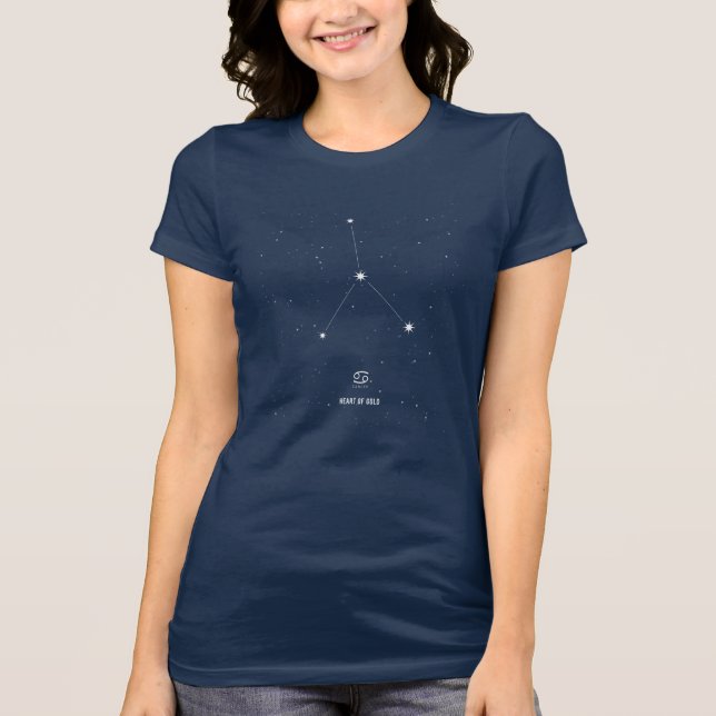 Stjärnor för cancerZodiackonstellation T-shirt (Framsida)