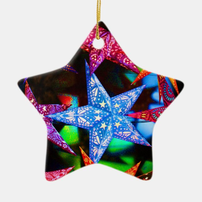 Stjärnor för en handfull julgransprydnad keramik (Framsidan)