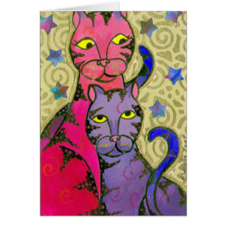 Stjärnor för katt N Hälsningskort