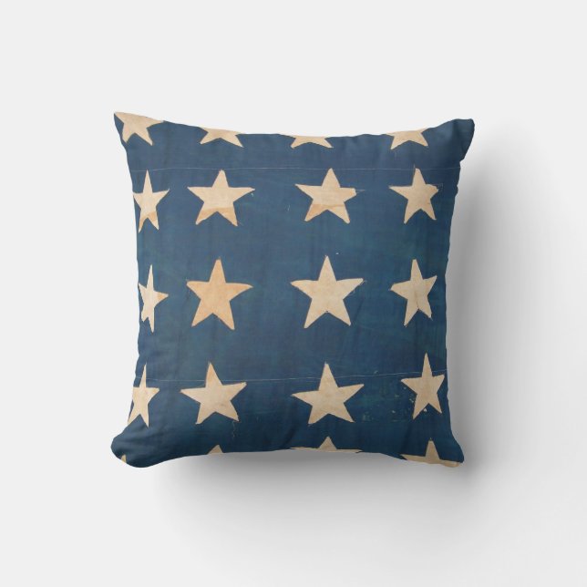 Stjärnor för vintageUS-flagga Kudde (Framsida)