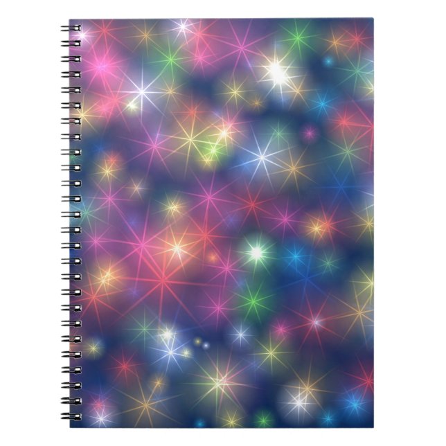 Stjärnor gott nytt år Party Glitter Anteckningsbok Med Spiral (Framsidan)