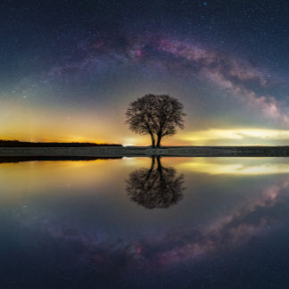 Stjärnor i eftertanke med vatten poster