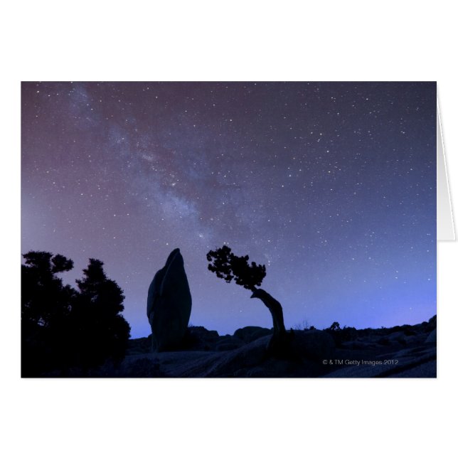 Stjärnor i himmel över öknen hälsningskort (Framsidan Horizontal)