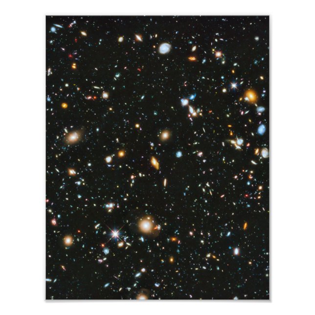 Stjärnor i rymden - Hubble Ultra Deep Fält Fototryck (Framsidan)