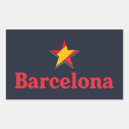 Stjärnor i Spanien – Barcelona Rektangulärt Klistermärke