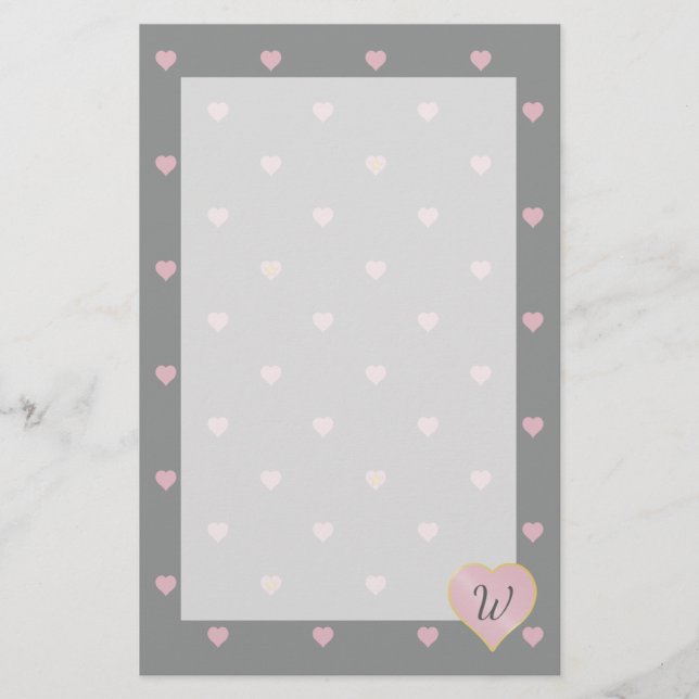 Stjärnor inom hörn på Grått Stationery Brevpapper (Framsida)