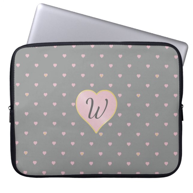 Stjärnor inom hörnen på Grått Laptop sleeve (Framsidan)