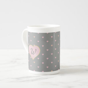 Stjärnor inom hörnen på Grått Specialty Mugg Benporslin Mugg