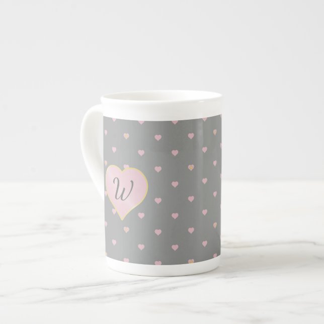 Stjärnor inom hörnen på Grått Specialty Mugg Benporslin Mugg (Framsida vänster)