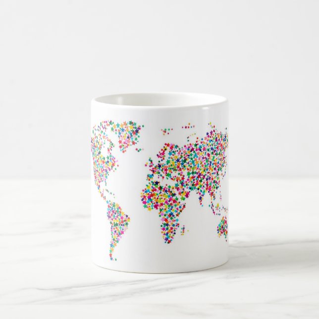 Stjärnor Karta i världskartan Kaffemugg (Center)