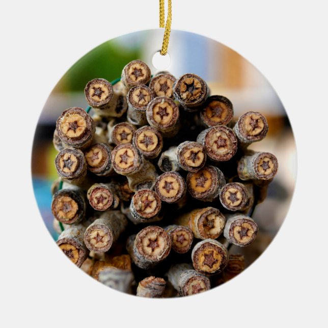 Stjärnor längs Rio Grande Cotton Wood Träd Julgransprydnad Keramik (Framsidan)