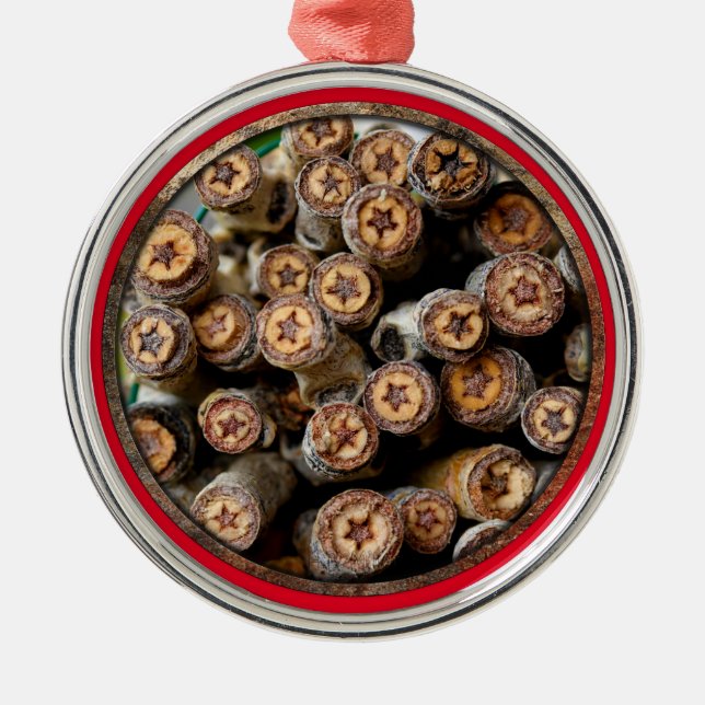 Stjärnor längs Rio Grande Cotton Wood Träd Julgransprydnad Metall (Framsidan)