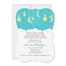 Stjärnor Måne & Moln Baby Shower Inbjudningar