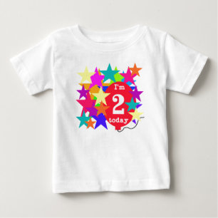 Stjärnor och 2nd födelsedag för ballong tee