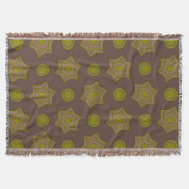 Stjärnor och cirklar i brunn och grönt filt