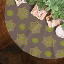 Stjärnor och cirklar i brunn och grönt