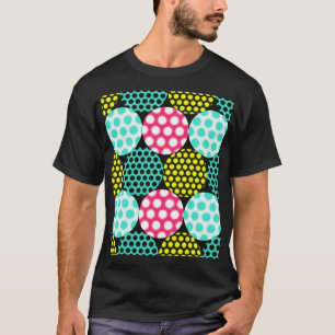 Stjärnor och cirklar, multifärgad pop mönster. t shirt