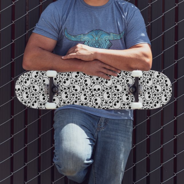 Stjärnor och dödskallar mini skateboard bräda 18,5 cm (Utomhus 3)