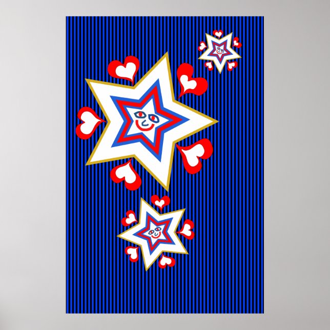Stjärnor och hjärta poster (Framsidan)