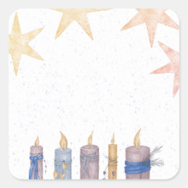 Stjärnor och ljus fyrkantigt klistermärke