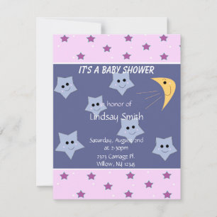 Stjärnor och måne Baby Shower-inbjudan Inbjudningar