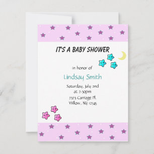 Stjärnor och måne Baby Shower-inbjudan Inbjudningar