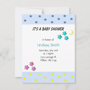 Stjärnor och måne Baby Shower-inbjudan Inbjudningar