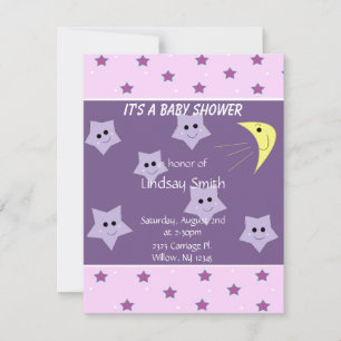 Stjärnor och måne Baby Shower-inbjudan Inbjudningar