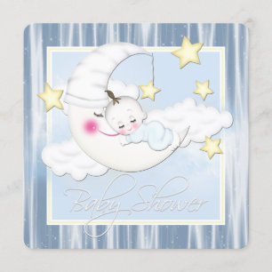 Stjärnor och Måne Baby Shower Inbjudningar