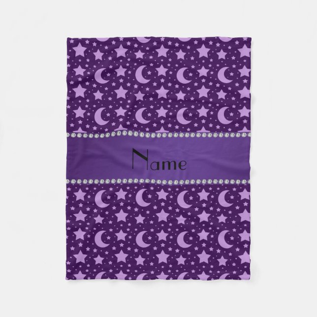 Stjärnor och måne för personlig kända fleecefilt (Framsidan)