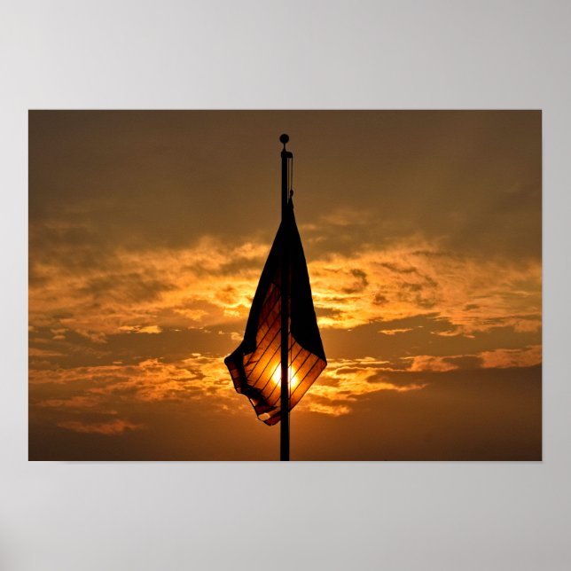 Stjärnor och Rand vid Golden Hour Poster (Framsidan)