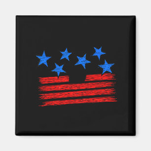 Stjärnor och ränder amerikansk flagga patriotisk 4 magnet