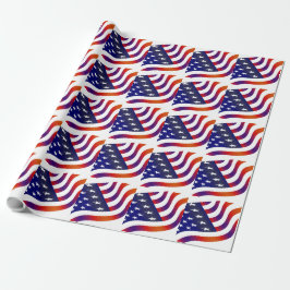 Stjärnor och ränder Amerikansk flagga USA presentp Presentpapper