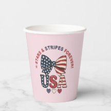Stjärnor och ränder Bow Patriotiska USA Pappersmug