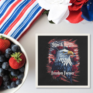 Stjärnor och ränder flagga frihet för evigt Örn Ro Pappersservett